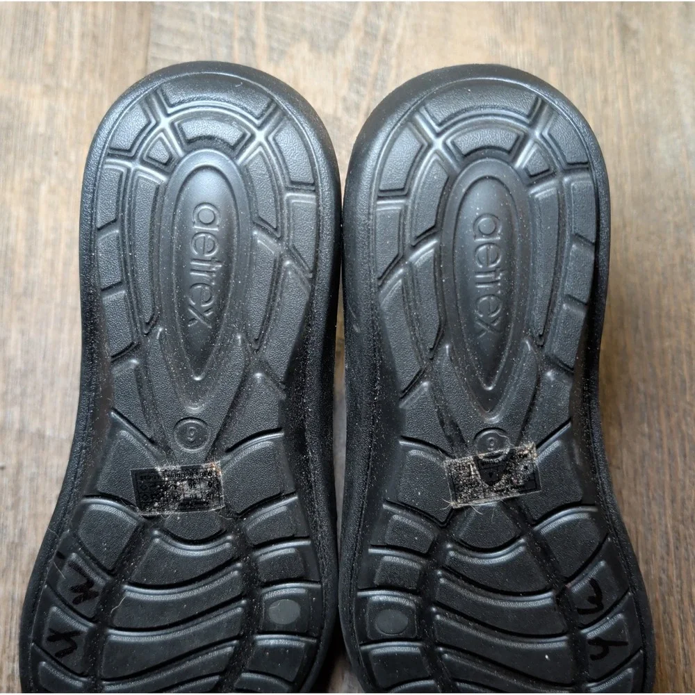 Aetrex Skyler Thong Sandals Black Embellished Womens Size 6 Slingback Comfort